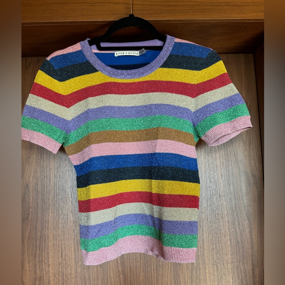 Alice + Olivia cropped metallic sweater